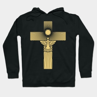 Christian cross and dove - a symbol of the Spirit Hoodie